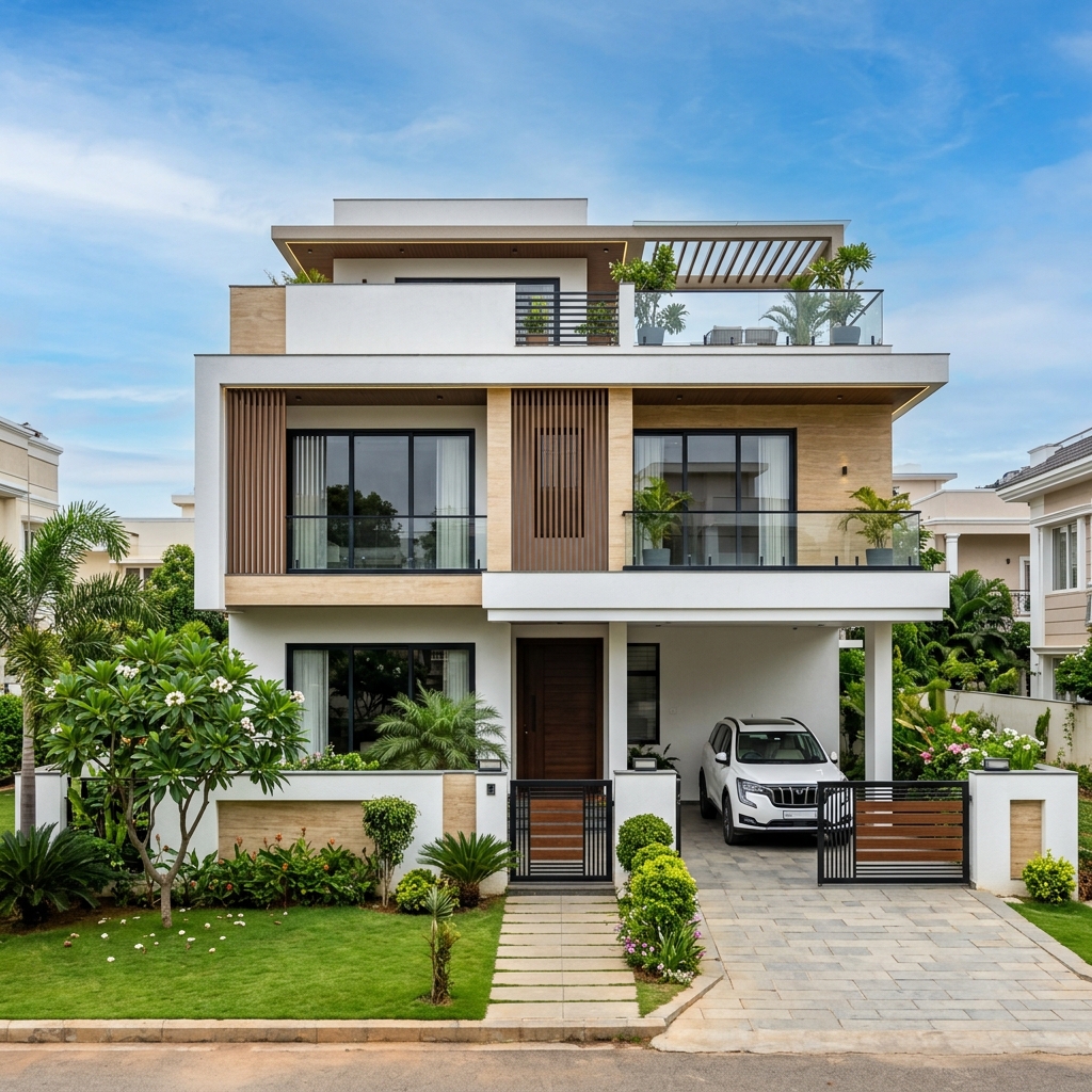 BHK99 completed residential project - modern luxury home